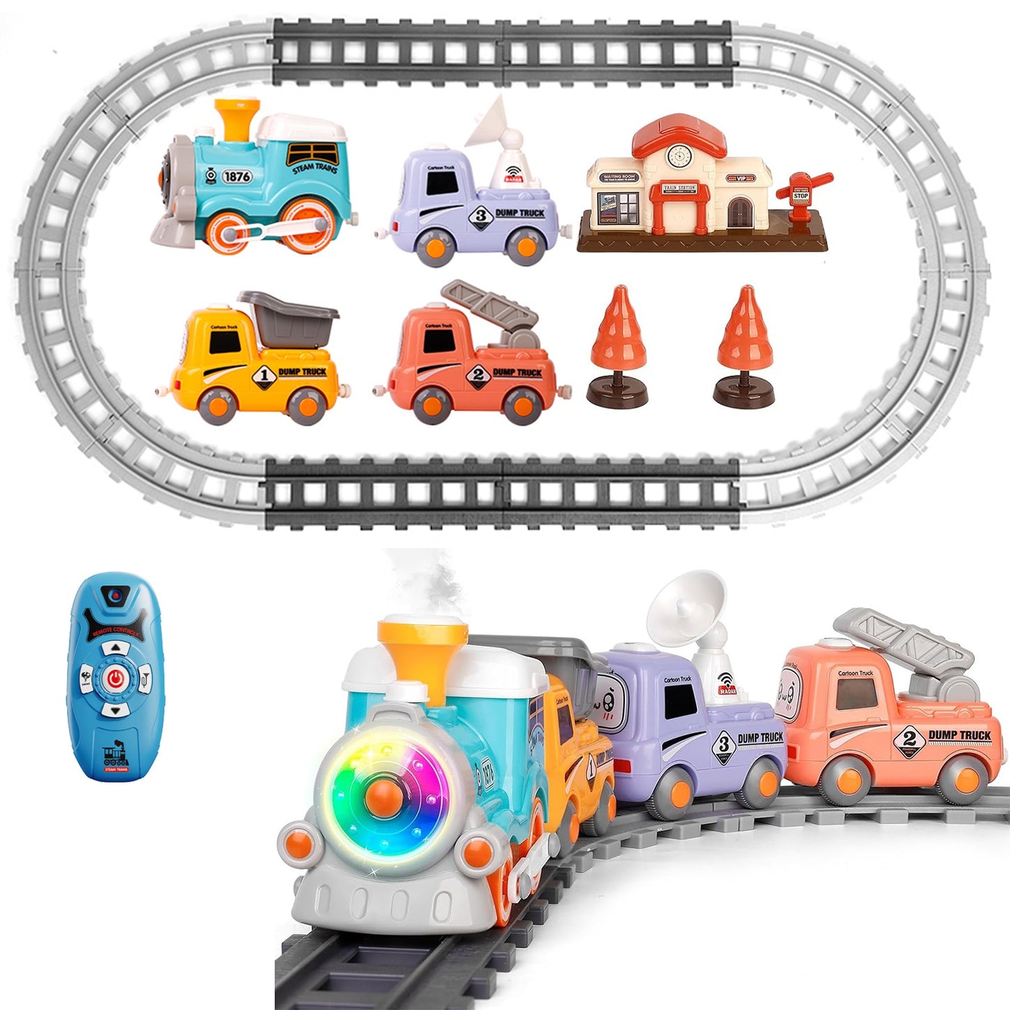 Electric Train Set With Smokes Light Sound