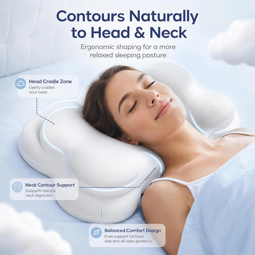 Ergonomic Memory Foam Cervical Support Pillow