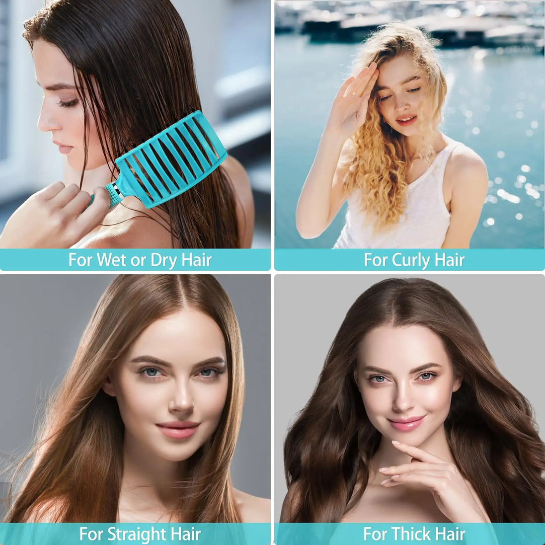 Hairdressing Comb Bristle Girls Scalp Massage