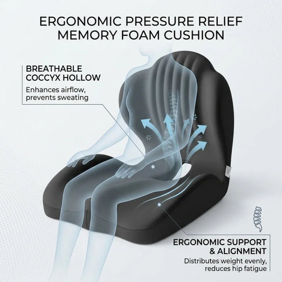 Ergonomic Seat Cushion with Lumbar Support