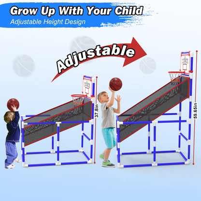 Adjustable Height Basketball Hoop Arcade Game