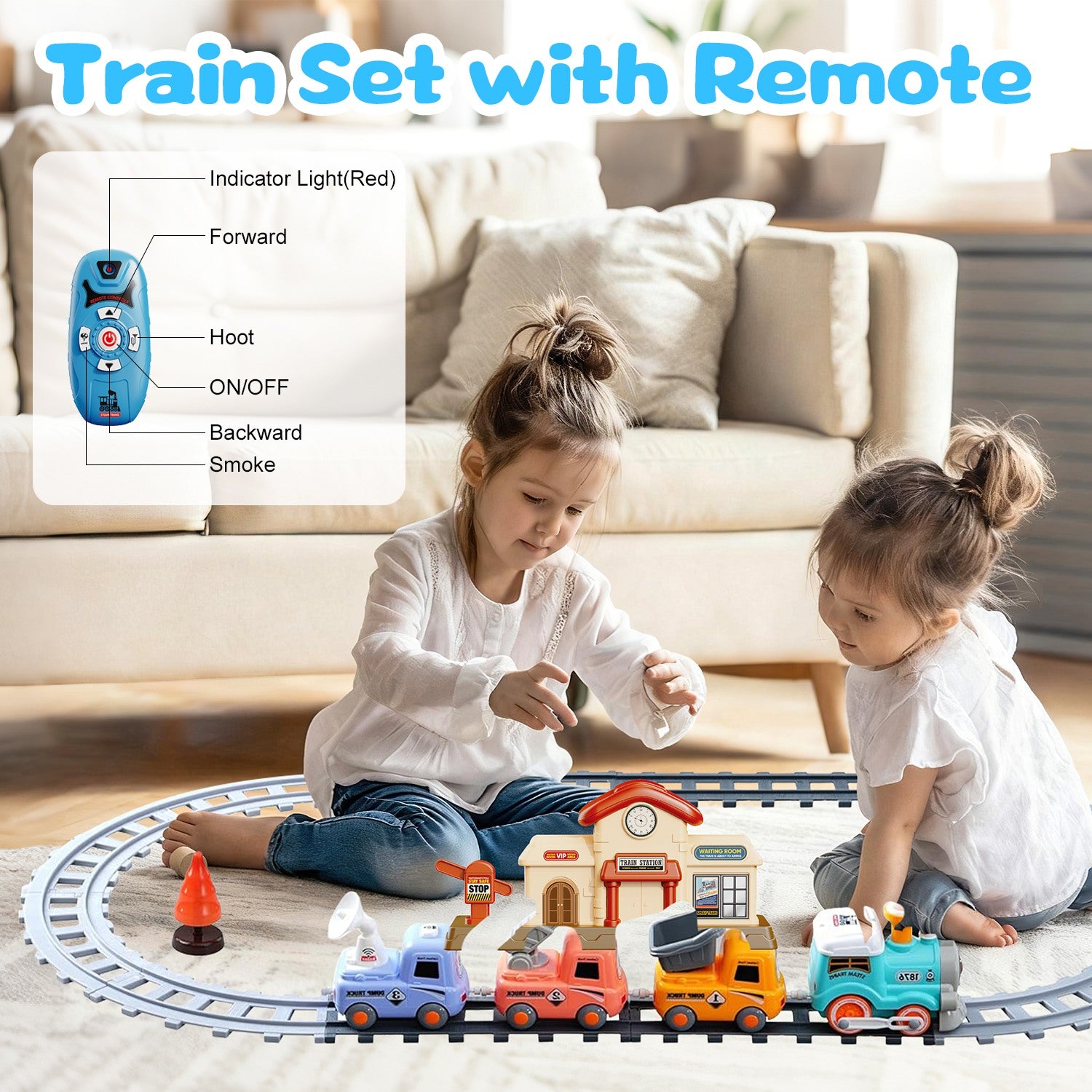Electric Train Set With Smokes Light Sound